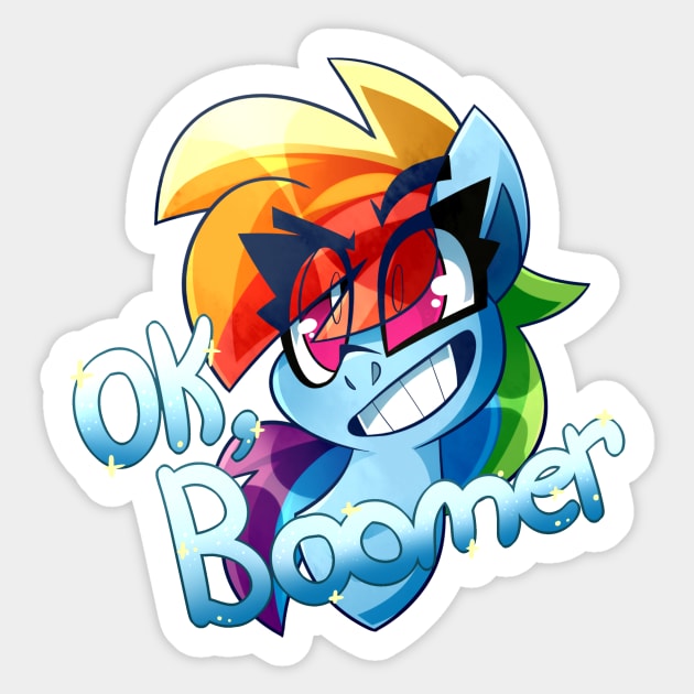 Rainbow Dash Ok Boomer Sticker by NekoSnicker